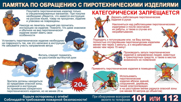 Памятка по применению пиротехники