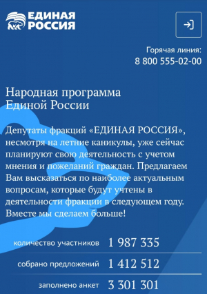Партия «ЕДИНАЯ РОССИЯ» формирует народную программу
