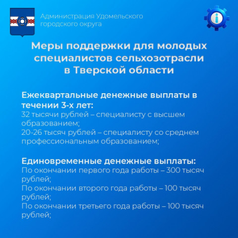 В Тверской области введены меры поддержки для молодых специалистов в сельхозотрасли