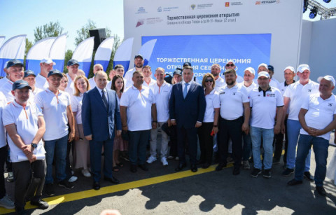 Президент России Владимир Путин в Тверской области открыл движение на Северном обходе города Твери