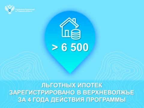 Более 6,5 тысячи льготных ипотек зарегистрировано в Верхневолжье за 4 года действия программы
